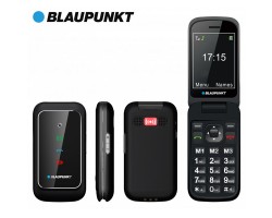 Mobiltelefon Blaupunkt BS08 időseknek, flippes mobiltelefon készülék,fekete 